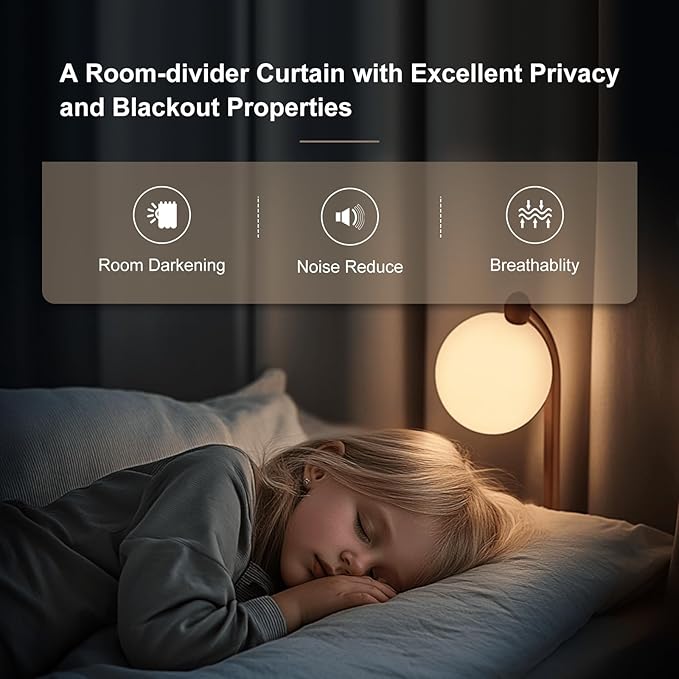 Room Divider Curtains & Flexible Bendable Tracks Set,Privacy Dividers Ceiling Track Curtain Window Blackout Curtains for Living Room Bedroom (W150 × H108 in 1 Panel Grey Drape & White Rail)