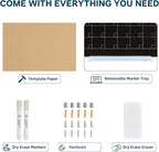 J&J worldwide Magnetic Whiteboard Calendar, 3' x 2' Blsck Glass Wall Calendar Dry Erase Board Monthly Planner for Home, School, Office, Frameless, with Markers, Marker Tray, Eraser, Magnets