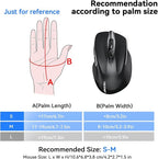 TECKNET Wireless Mouse (BT5.0/3.0 & 2.4G) Rechargeable 4800 DPI Silent USB A & Bluetooth Mouse 6 Buttons, Wide Compatibility - Black
