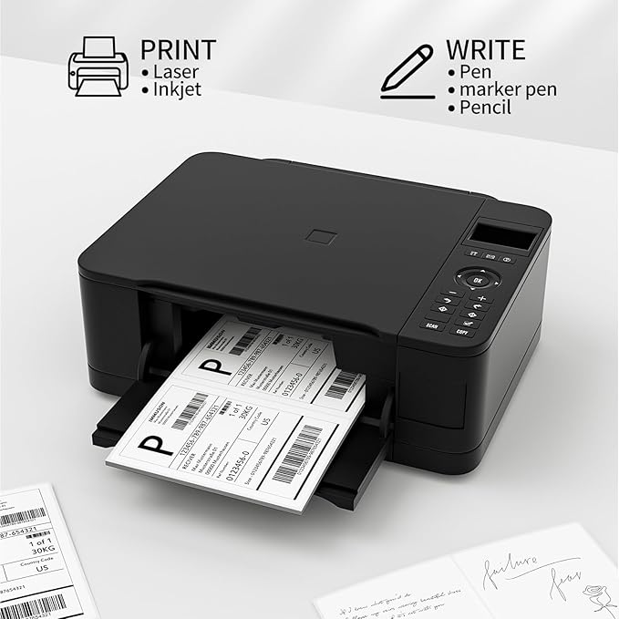 Coopaty Half Sheet Shipping Labels for Laser and Inkjet Printers 8.5 x 5.5 Mailing Address Labels, Permanent Adhesive (1000 Sheets, 2000 Labels)