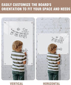 Magnetic Glass Whiteboard，36"x24" Wall Mounted Frameless Dry Erase Board for Office, Home & School Ultra White