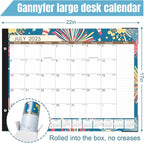 Gannyfer Desk Calendar 2025-2026, Large 22"x17" Monthly Calendar, July 2025 - Dec 2026, 18 Month Yearly Desktop Pad Calendar,Office Supplies Perfect for Home, School or Office(6 Stickers Included)