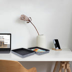 Welaxy 2-piece Office desk drawer organizer tray letter-size documents paper book file Folder Holder storage bins ( Charcoal )