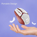 Uciefy Bluetooth Wireless Mouse, (BT5.0/5.1+2.4GHz) USB C Rechargeable LED Mouse Battery Level Visible, Honeycomb Magnetic Shell Cover with USB Receiver & Type-C Adapter for Laptop/PC/Mac/iPad-Red