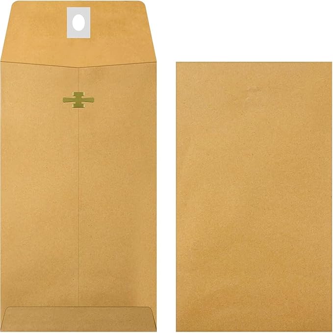 Frienda 4 Sizes Clasp Envelopes Kraft Paper Catalog Clasp Envelope with Closure for Filing, Storing or Mailing Documents, 50 Pieces (6 x 9 In, 9 x 12 In, 10 x 13 In, 12 x 15.5 In,Brown)