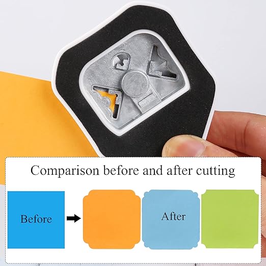 LOONENG 3 Way Beauty Shape Corner Punch, 3 in 1 Corner Paper Punch for Paper Crafts, Laminate, Cardstock, Business Card, DIY Projects, Photo, Card Making and Scrapbooking