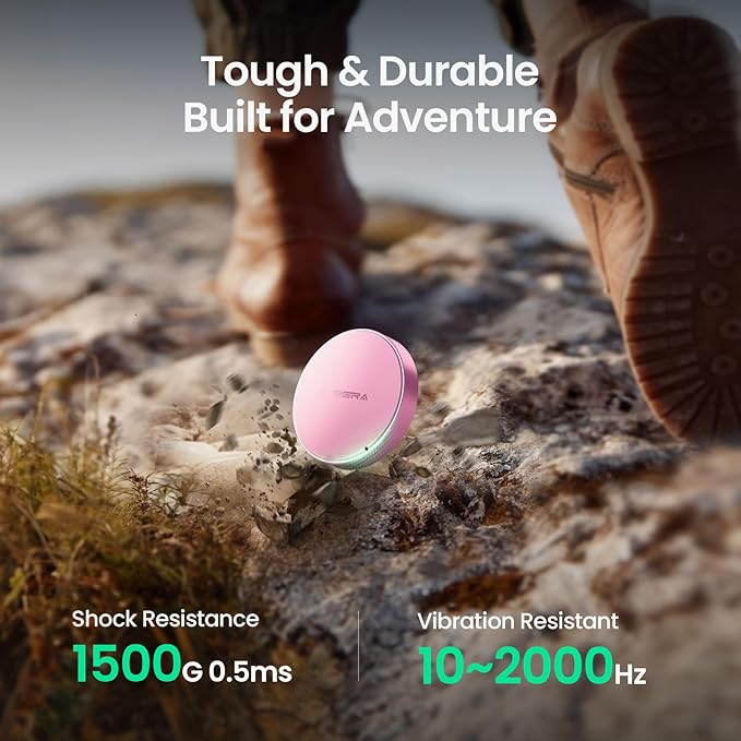 4TB Magnetic Portable SSD, External Solid State Drives with USB-C 3.2 Gen 2x2, Speed Up to 2000MB/s, Compact & Durable, Compatible with iPhone 15/16 Series and Other USB-C Devices, Pink