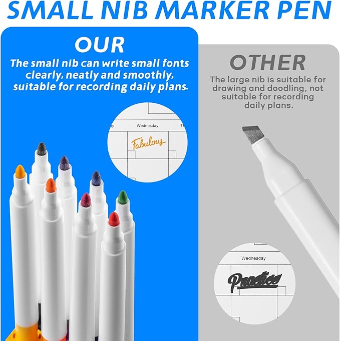 Dry Erase Calendar Whiteboard, 17" x 13" Magnetic Whiteboard Cork Board Combo, Reusable Monthly Planner with 8 Markers, Eraser, Magnets and Pushpins, Hanging Dry Erase Board for Home, School - White