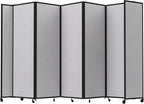 Versare Room Divider 360 Portable Wall Partition | Folding Panels | Large Freestanding Divider | Locking Wheels | Temporary Room Separator | 14' x 7'6'', Slate