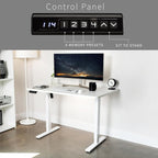VIVO Electric 48 x 30 in Standing Desk, Memory Height Adjustment, 1B Series, One-Piece White Top, White Frame, DESK-KIT-1W5W