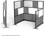 Stand Up Desk Store Workflow Modular Wall | 70'' x 70'' Wall | Expandable Partition Room Divider with Rearrangeable Frosted Acrylic, Sound Absorbent and Whiteboard Wide Panels (Black Frame)