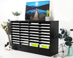 PAG Mail Sorter Organizer, Wood Literature Organizer, Student Mailbox for Classroom, Desktop Bill Paper Organizer for Office Home School, 38 Compartments, Black&White