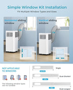 EUHOMY Portable Air Conditioners 8,000 Btu, 3 in 1 Portable Cooling AC with Dehumidifier, Fan, Sleep Modes, AC Unit with Remote Control & 24H Timer for Bedroom, Rooms, Apartments up to 350 Sq.Ft.