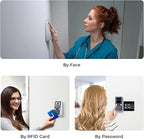 ANVIZ Time Clocks for Employees Small Business - CX5 Clock in and Out Machine - Face + RFID + Pin - Door Access - Biometric Electronic Punch Machine - Forever Free Cloud Software