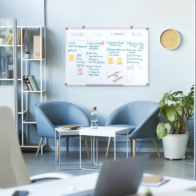 S SWANCROWN Magnetic Whiteboard 36x24 Inches Hanging Dry Erase Board, Large White Board for Wall, Planning, Displaying for Home, Office and School 2'x3'