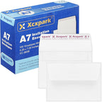 100 Qty Printable A7 Invitation Envelopes 5.25X7.25 inches Cards, Self Seal 120GSM white Paper Envelopes for Invitations, Papers, Photos, Documents, Wedding, Baby Shower, Easy to Seal Peel