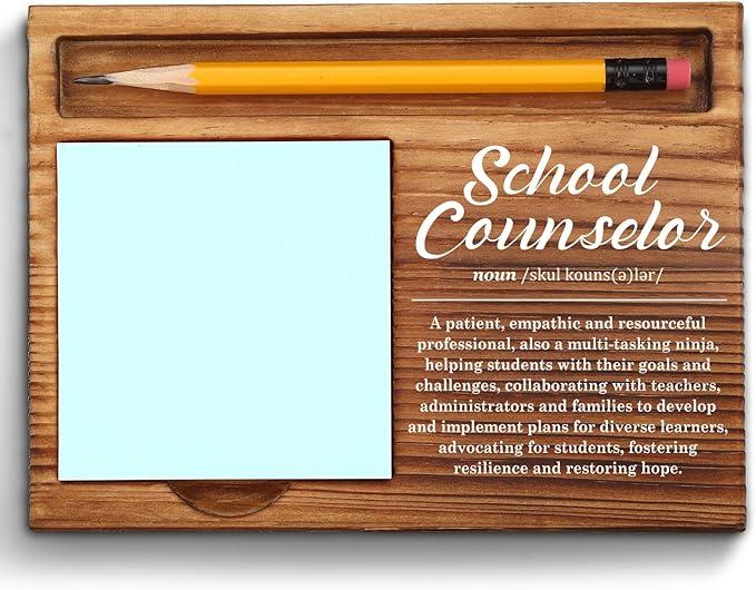 School Counselor Sticky Note Holder, School Counselor Gifts, Thank You Appreciation Quote Gifts for School Counselor Women Men Coworker Self-Stick Note Pad Holders ZSS25