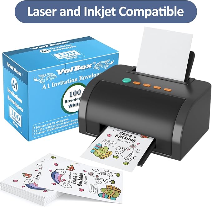 ValBox A1 Invitation Envelopes 100 Qty - 3.5 x 5" White Envelopes Self Seal for Invitations, Wedding, Baby Shower, Small Gift Cards, Thank You Notes, RSVP - 5.125 x 3.625 Inches