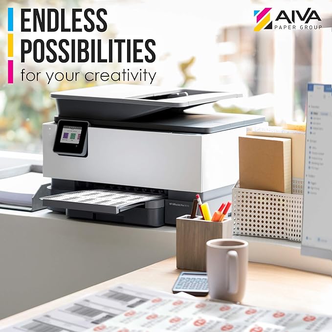 Printable Vinyl Sticker Paper for Laser Printer - Matte White - 50 Self-Adhesive Sheets - Waterproof Decal Paper - Standard Letter Size 8.5"x11"