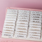 UPAFEXXI-Laminated Bible Tabs (Gold Foil Embossed Lettering), Bible Tabs for Women and Men, Reposition Large Print Stickers, Easy to Read and Apply, 80Chapters Labels for Easy Navigation(White)