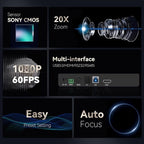 Tenveo 20X Optical Zoom PTZ Conference Room Camera, USB3.0/HDMI FHD 1080P 60FPS, for Video Conferencing Business Meeting Live Streaming Church Services Worship Events Education Zoom Teams OBS