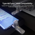 Netac 256GB Portable External USB Solid State Drive Type-c and USB 3.2 Dual Interface, up to 400MB/s Security Protection for Data Storage, Expansion of Storage for Photos/Videos/Music/Files, US5