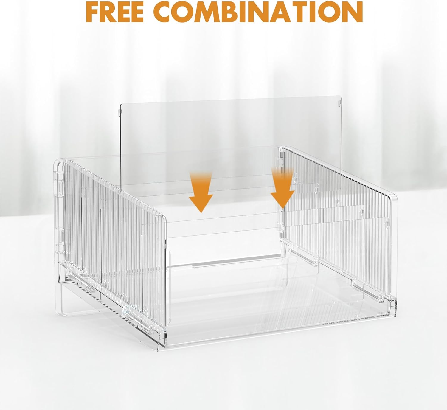 File Sorter Organizer, 5 Sections Acrylic Letter Tray for Desk, Mail Organizer Letter Holder for Envelopes, Mail, Electronics 2Pack 2PCS