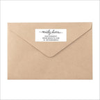 White Address Labels - Personalized Name Stickers, Custom Printed Return Mailing and Shipping Labels for Envelopes, Packages, Business, Home Use (Pretty Lowercase Script)
