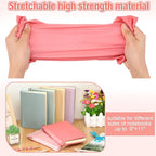 PerKoop 12 Pcs Jumbo Book Covers Stretchable Fabric School Book Protector Reusable Washable Cover Protector for Most Hardcover Textbooks(Bright Colors,6 x 9 Inch)