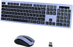 Wireless Keyboard and Mouse Combo, COVEVA 2.4GHz Wireless Keyboard Mouse with USB Receiver, Water-Dropping Keycaps, 104 Keys Full Size with Number Pad for PC Laptop Computer Desktop(Black Purple)