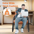 CLATINA Big & Tall 500 lb. Guest Chair, PU Leather Office Reception Chairs with Sled Base, Desk Chair No Wheels for Waiting Room Conference Lobby Computer Living Room, Brown, 4 Pack