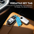 200 Car Key Tags with Labels Plastic Car Dealership Key Tags Self Locking Automotive Identifiers Blank Shop Labels with One Pen (Blue)