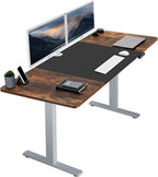 VIVO Electric 71 x 30 in Rustic Standing Desk, Memory Height Adjustment, 1B Series, Black and Vintage Brown Top, Gray Frame, DESK-KIT-1G7BN
