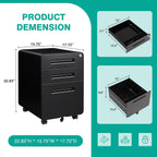 SISESOL 3 Drawer File Cabinet with Lock,Rolling File Cabinets,Under Desk File Cabinet,Three Drawer Filing Cabinet for Home Office with Wheels,Fit A4/Letter/Legal File,Fully Assembled Except Casters