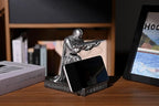 Windbreaker Soldier Knight Pen Holder Personalized Desk Accessory, Mobile Phone & Gaming Controller Holder, Device Stand Gift for Medieval Enthusiasts (Silver)