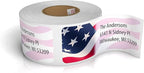 Customized Personalized Address Labels - Made in The USA by Kenco (250 Labels, American Flag)