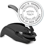 MaxMark Notary Seal Round Embosser for New Jersey State - Includes Gold Burst Seal Labels (50 Count)