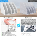 SAYEEC Collapsible Magazine Holder Plastic Desktop 4 Compartment File Desk Magazine Organizer Vertical File Divider Sorter Storage Document Organizer for Office Home School Gray