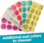 MaxMark Notary Seal Round Embosser for Vermont State - Includes Gold Burst Seal Labels (50 Count)