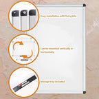 VIZ-PRO Dry Erase Board/Whiteboard,48 x 36 Inches, Wall Mounted Board for School Office and Home