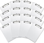 16 Pieces Metal Clipboard, A4 Letter Size 12.5 x 9 Inch Aluminum Edge Document Holder with Scale Aluminum Edge Clipboard with Low Profile Clip Vertical Silver Hardboard for Office