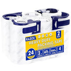 Clear Packing Tape, 24 Rolls Heavy Duty Packaging Tape with Dispensers for Packing Shipping Moving and Sealing, Thicker Packing Tape-2" x 65 Yards Per Roll, 1560 Total Yards