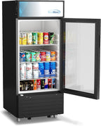 KoolMore KM-MDR-1D-6C 6 Cu. Ft. Commercial One Glass Door Display Upright Beverage Refrigerator Cooler Merchandiser-22.8 in. x 21.4 in. x 52.7 in. [Black]