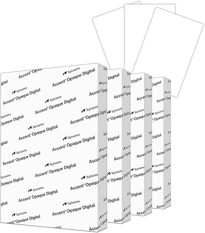 Accent Opaque 18” x 12” White Cardstock Paper, 100lb, 271gsm – 800 Sheets (4 Reams) – Premium Smooth Heavy Cardstock, Printer Paper for Invitations, Cards, Menus, Business Cards – 188096C