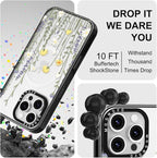 MOSNOVO Magnetic Case for iPhone 16 Pro Max, 10ft Military-Grade Protection, Compatible with Magsafe, Shockproof Phone Case for iPhone 16 Pro Max - Wild Meadow - Clear Black