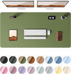 YSAGi Leather Desk Protector, Office Mat, Large Mouse Mat, Non-Slip PU Leather Blotter, Laptop Desk, Waterproof Writing Pad for Office and Home (Green, 47.2" x 23.6")