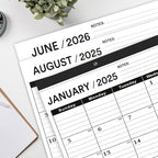 Desk Calendar 2025,January 2025 to June 2026,Large Desk calendar 2025-2026,Desk Calendar 2025-2026 Large 22x17,Classroom 2025 Calendar 22x17" with Round Holes& NOTES List (Black),18 Months Calendar 2025