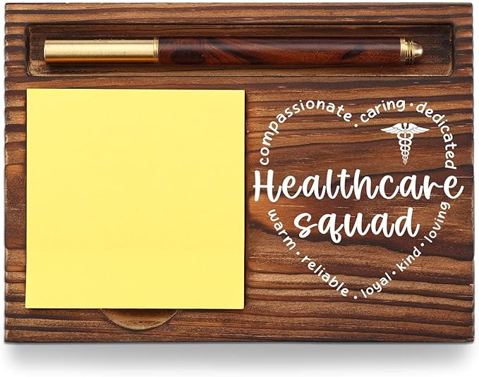 Healthcare Squad Sticky Note Holder, Health Care Worker Appreciation Gifts, Team Tribe or Crew Healthcare Hero Thank You Gifts, Nurse Week Gifts Desk Self-Stick Note Pad Holders TZP39