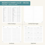 BEZEND Pocket Planner 2025-2026 Weekly and Monthly, 3.5" x 6" Academic Planner (Jul 25-Dec 26) 18-Month Mid-Year Calendar Book, Storage Pocket, Pen Holder, PU Leather Hardcover - Sky Blue