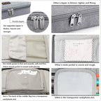 Homecube Pencil Case Large Capacity Pen Marker Holder Pouch Box Makeup Bag Oxford Cloth Big Storage Stationery Organizer with Zipper for School Office - Dark Gray